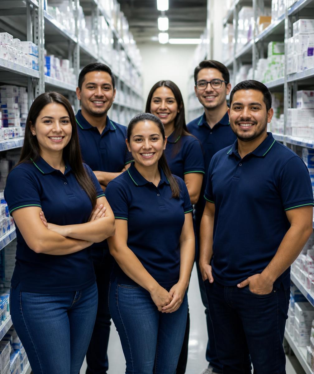 Equipo de La Farmacia de la Central en el centro de distribución